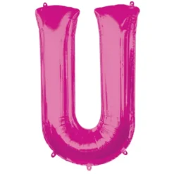 Stor Pink Folie Ballon - Bogstav ''U''