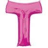 Stor Pink Folie Ballon - Bogstav ''T''