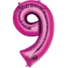 Stor Pink Folie Tal Ballon (88cm.) - 9 Tal