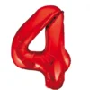 Stor Rød Folie Tal Ballon (88cm.) - 4 Tal
