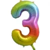 Stor Regnbue Folie Tal Ballon (88cm.) - 3 Tal