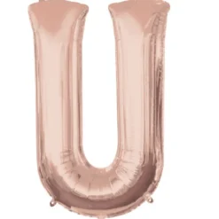 Stor Rosegold Folie Ballon - Bogstav ''U''