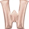 Stor Rosegold Folie Ballon - Bogstav ''W''