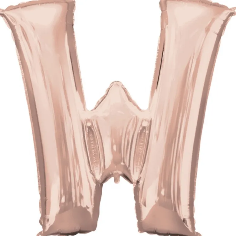 Stor Rosegold Folie Ballon - Bogstav ''W''