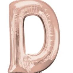 Stor Rosegold Folie Ballon - Bogstav ''D''
