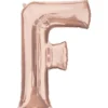 Stor Rosegold Folie Ballon - Bogstav ''F''