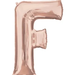 Stor Rosegold Folie Ballon - Bogstav ''F''