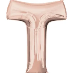 Stor Rosegold Folie Ballon - Bogstav ''T''