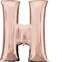 Stor Rosegold Folie Ballon - Bogstav ''H''