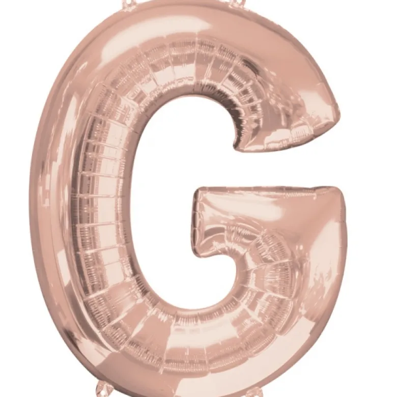 Stor Rosegold Folie Ballon - Bogstav ''G''