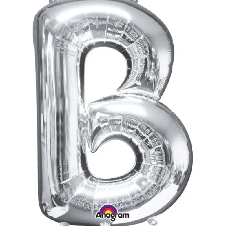 Stor Sølv Folie Ballon - Bogstav ''B''