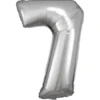 Stor Sølv Folie Tal Ballon (88cm.) - 7 Tal