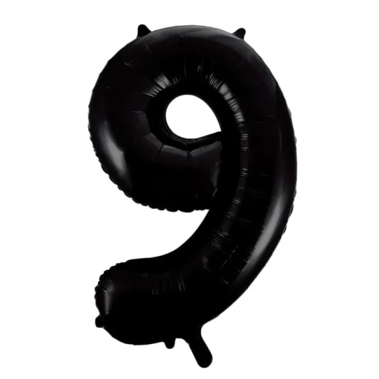Stor Sort Folie Ballon - 9 Tal