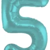 Stort Aqua Grønt Shape Folietal 86 cm, 5 Tal