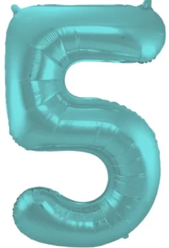 Stort Aqua Grønt Shape Folietal 86 cm, 5 Tal