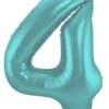 Stort Aqua Grønt Shape Folietal 86 cm, 4 Tal