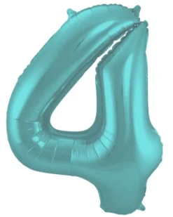 Stort Aqua Grønt Shape Folietal 86 cm, 4 Tal