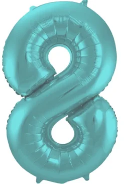 Stort Aqua Grønt Shape Folietal 86 cm, 8 Tal