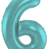 Stort Aqua Grønt Shape Folietal 86 cm, 6 Tal