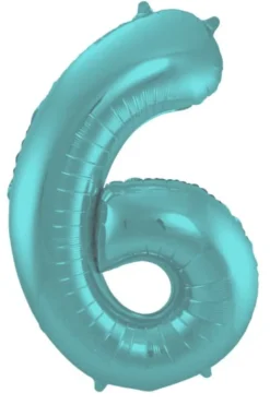 Stort Aqua Grønt Shape Folietal 86 cm, 6 Tal
