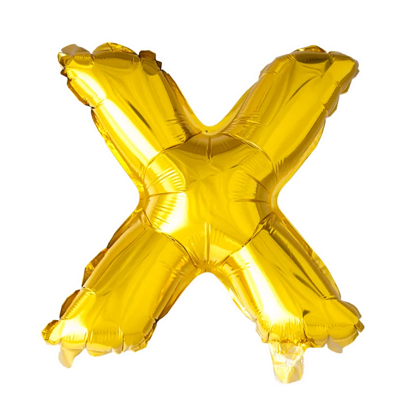 Stort Guld Folie Bogstav - ''X''