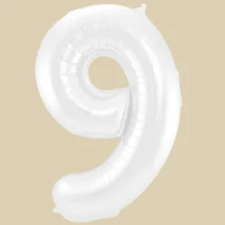 Stort Hvidt Shape Folietal 86 cm, 9 Tal