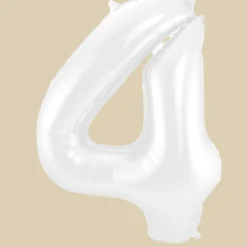 Stort Hvidt Shape Folietal 86 cm, 4 Tal