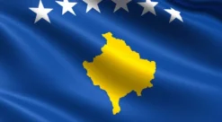 Stort Kosovo Stof Flag, 90x150 cm