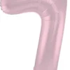 Stort Lyserødt Shape Folietal 86 cm, 7 Tal