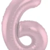 Stort Lyserødt Shape Folietal 86 cm, 6 Tal
