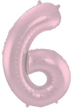 Stort Lyserødt Shape Folietal 86 cm, 6 Tal