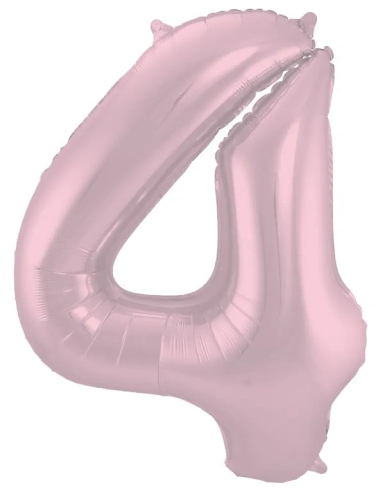 Stort Lyserødt Shape Folietal 86 cm, 4 Tal