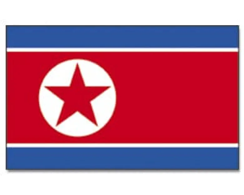 Stort Nordkoreansk Stofflag, 90 x 150 cm