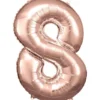 Stort Rosegold Shape Folietal 86 cm, 8 Tal
