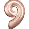 Stort Rosegold Shape Folietal 86 cm, 9 Tal