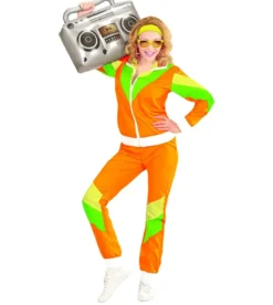 80's Tracksuit - Orange m/Grøn & Gul