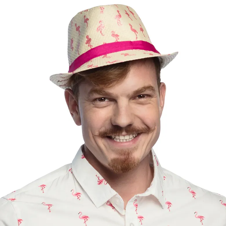 Stråhat med Flamingoer