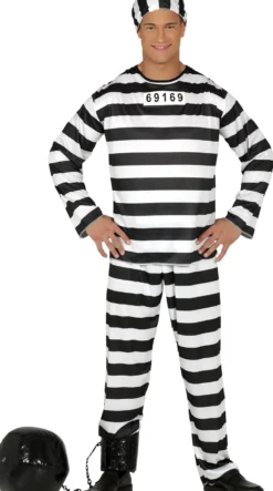 Stribet Fangekostume til Voksne