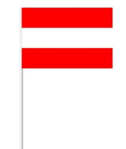 Østrigsk Papirflag på Pind, 27 x 20 cm