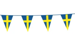 Svensk Vimpel Flagguirlande 10 meter, 20 x 30 cm