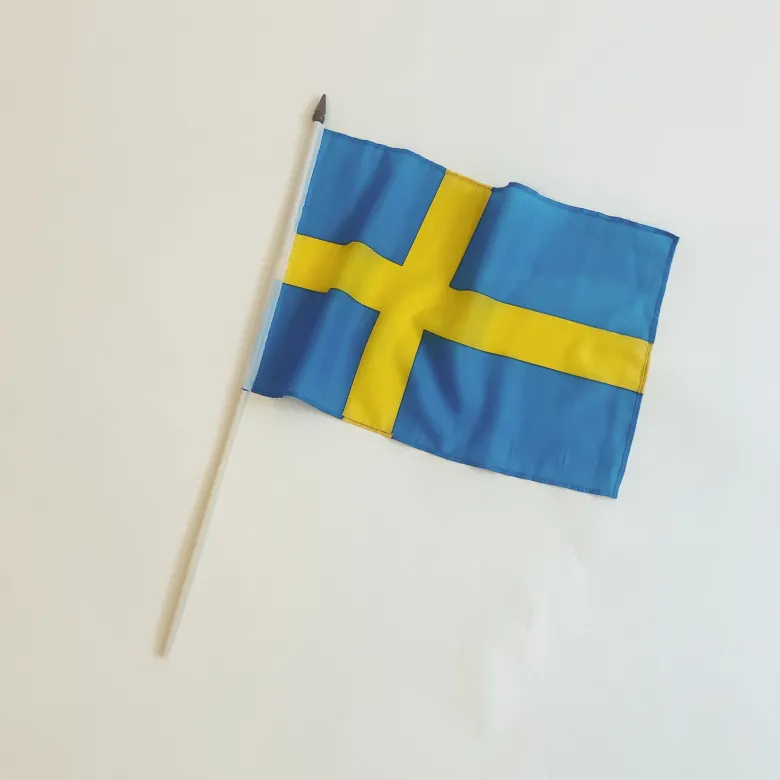 Sverige Stofflag på Træpind, 30x45 cm