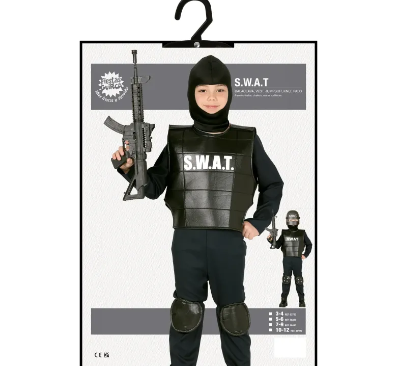 SWAT Kostumer - Politi Kostume Til Drenge I 4 Dele ( 3 - 12 år)