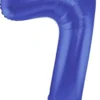 Tal Shape Folieballon "Mat Blå" 86 cm - 7 Tal