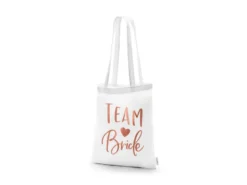 Tote Bag - Team Bride, Hvid, 39 X 42 cm