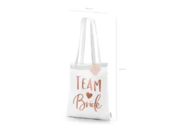 Tote Bag - Team Bride, Hvid, 39 X 42 cm