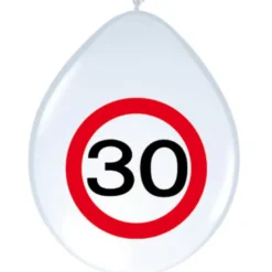 Trafikskilt 30 Års Fødselsdags Balloner (30cm.)