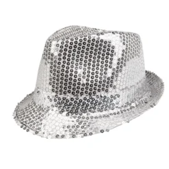 Trilby Hat Sølv til Voksne