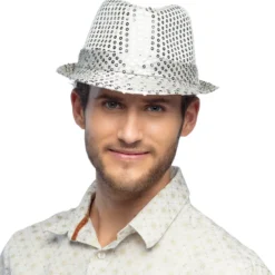 Trilby Hat Sølv til Voksne
