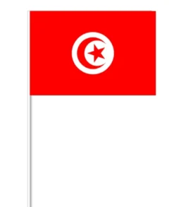 Tunesisk Papirflag på Pind, 27 x 20 cm