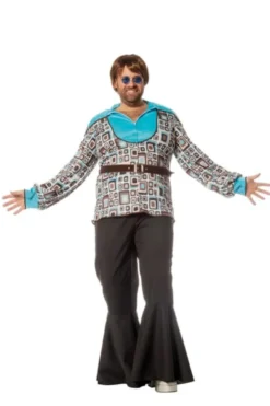 Turkis Hippie Bluse m/Brunt Bælte